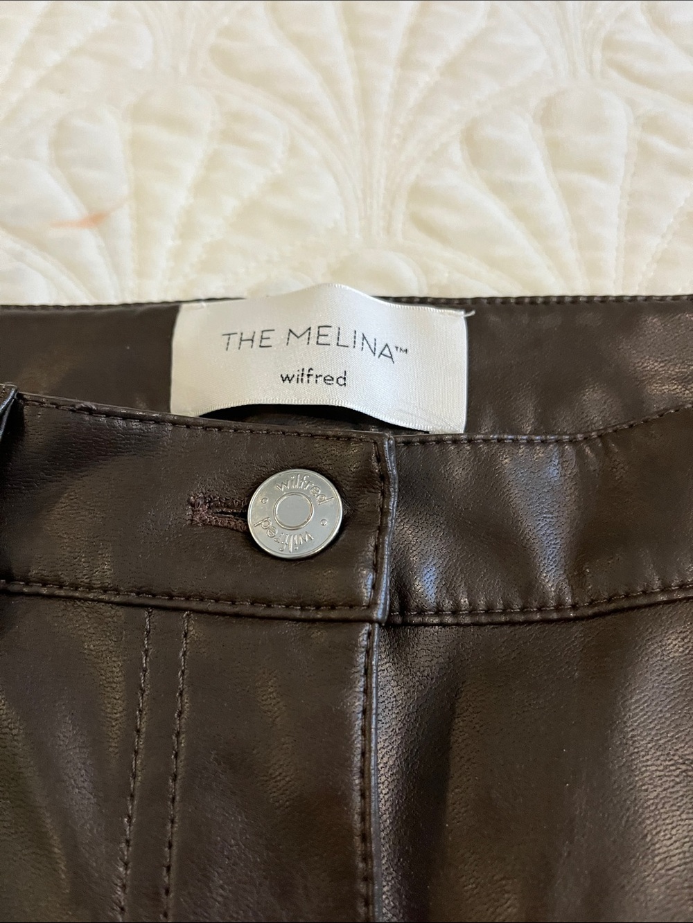 Wilfred “Melina” Faux Leather Pants— Dark Brown